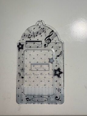 Clear Music-Themed Decorative Photo Card Holder with Star Accents
